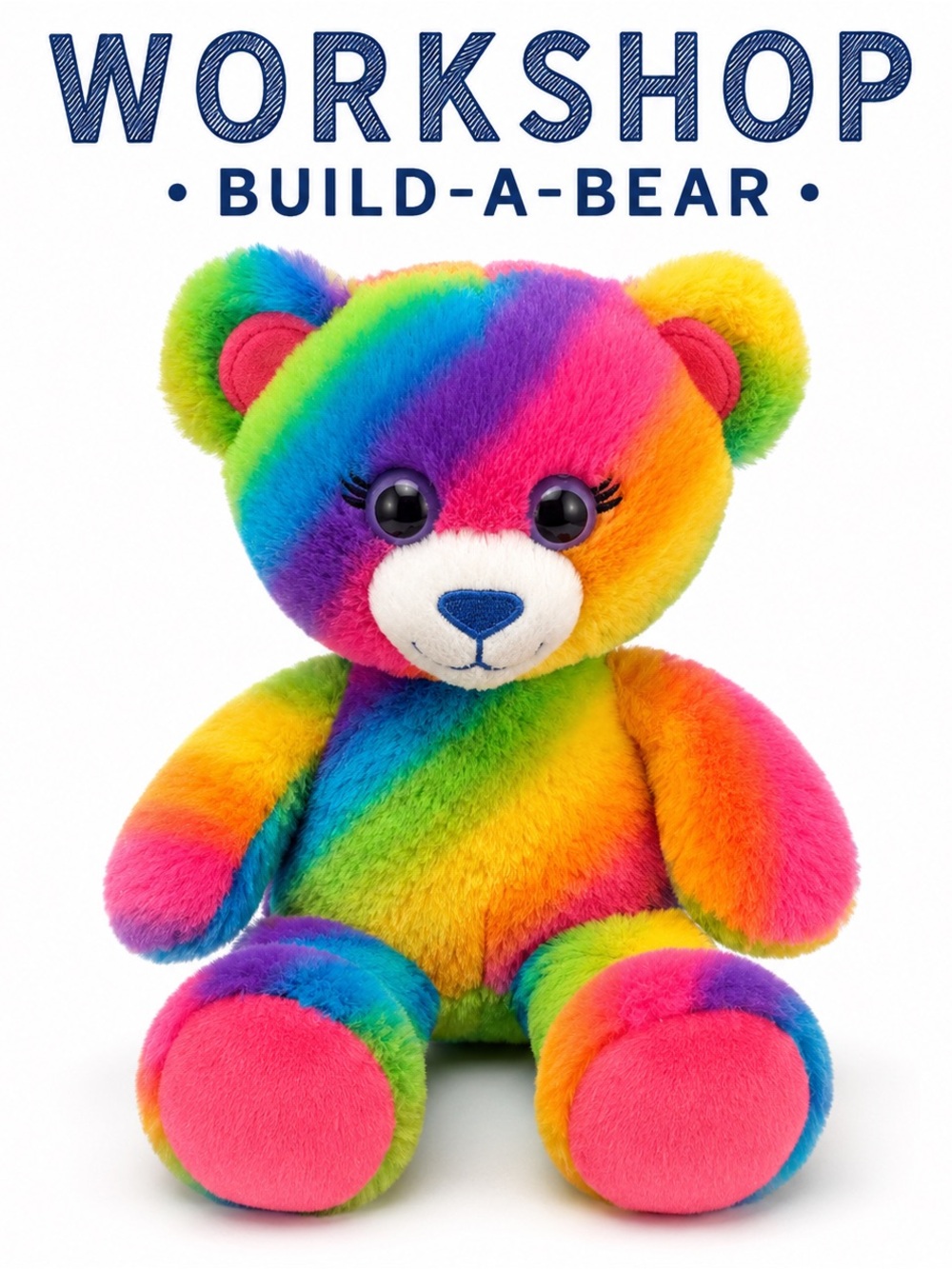 Build-A-Bear Rainbow Plush Teddy Bear - Multicolor